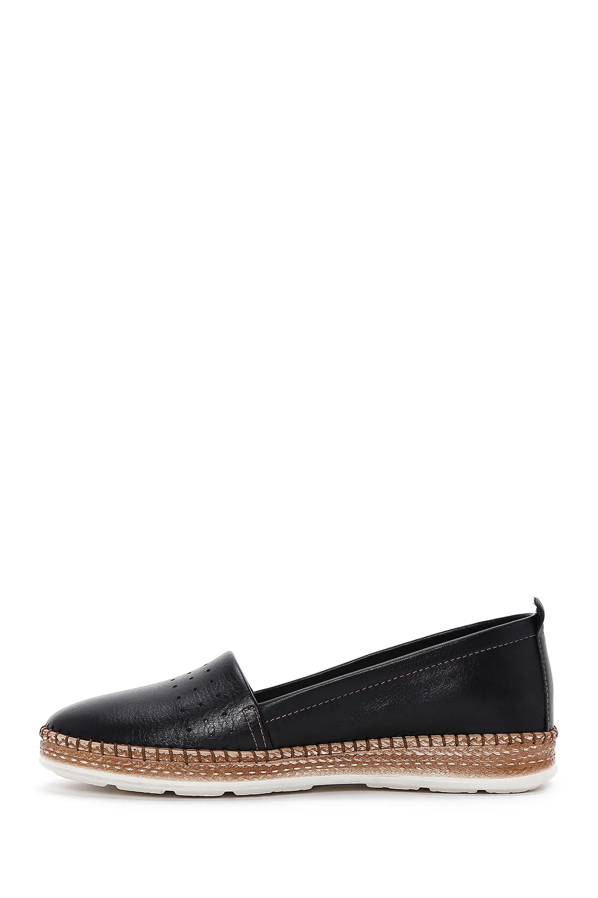 Kadın Siyah Deri Konfor Loafer - Image 3