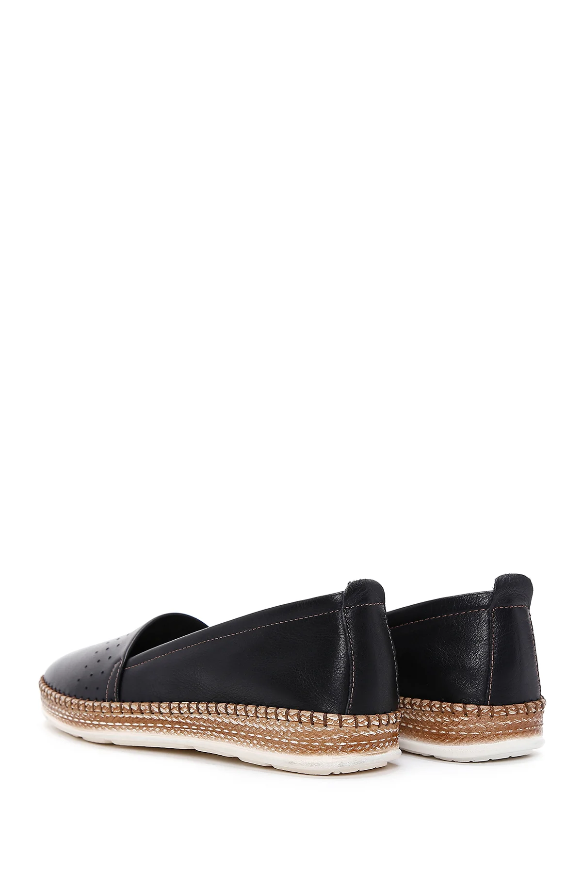 Kadın Siyah Deri Konfor Loafer - Image 6