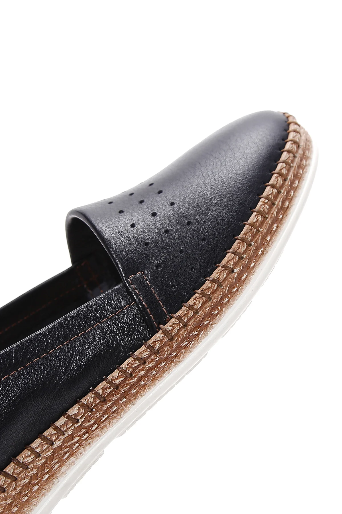 Kadın Siyah Deri Konfor Loafer - Image 8