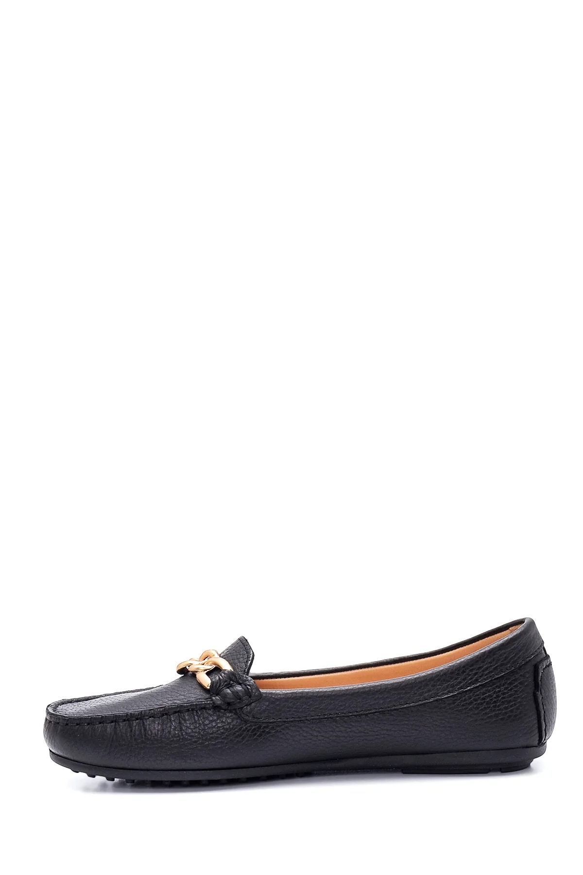 Kadın Siyah Deri Loafer - Image 2