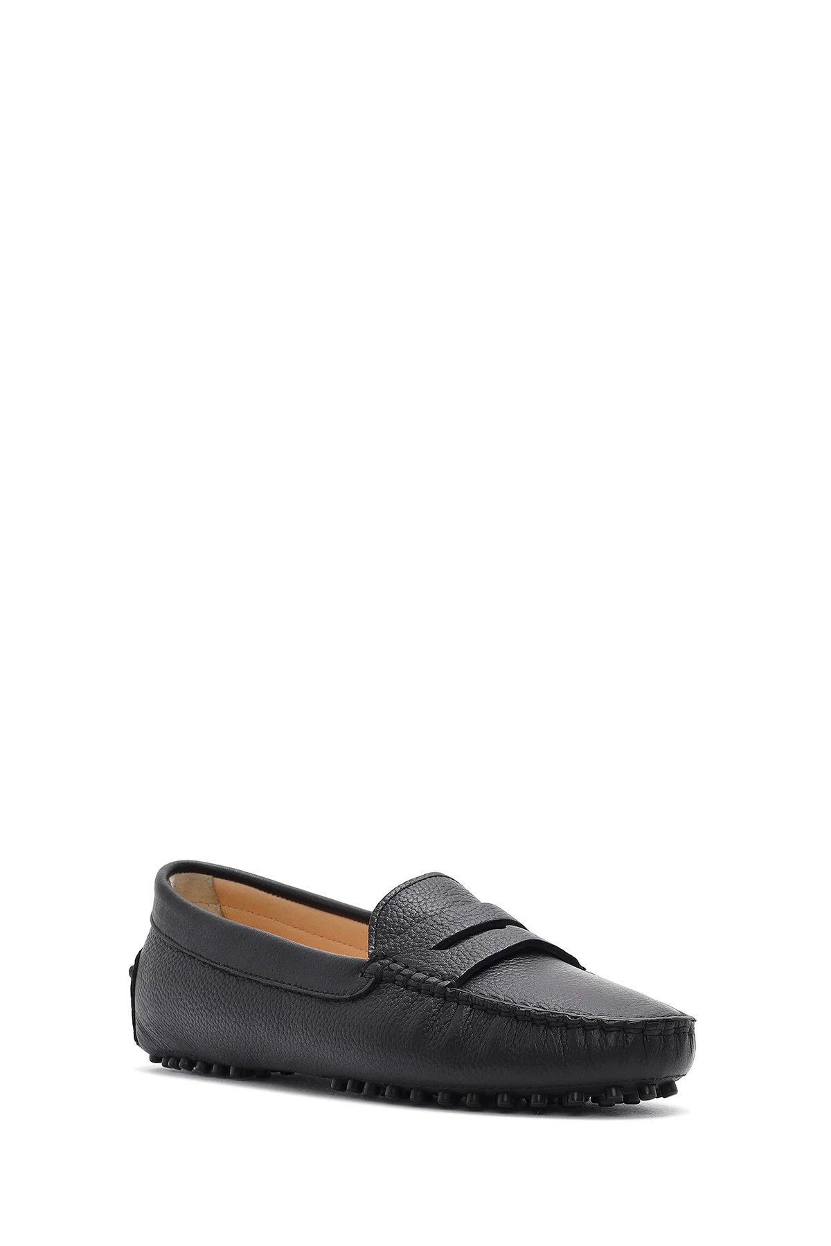 Kadın Siyah Deri Loafer - Image 6