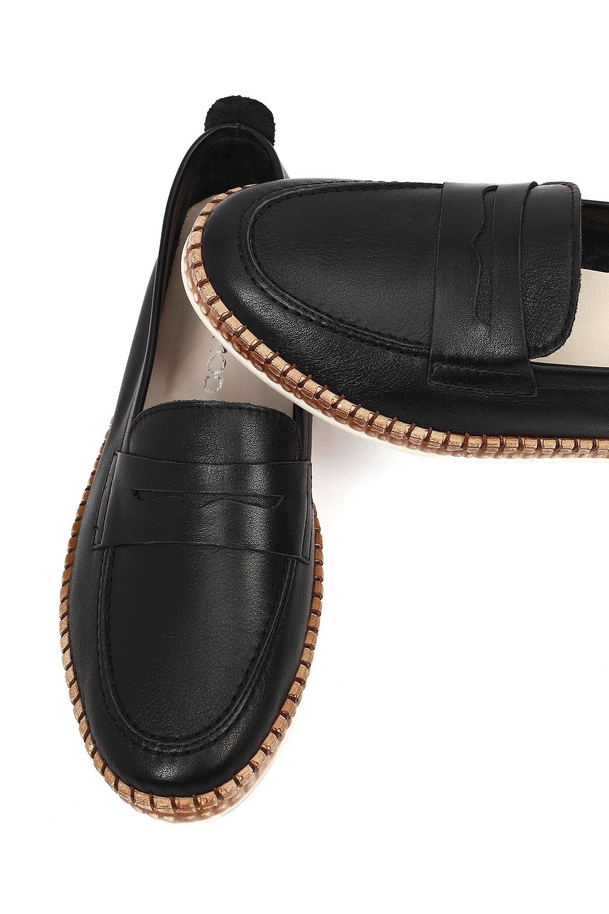 Kadın Siyah Deri Loafer - Image 11