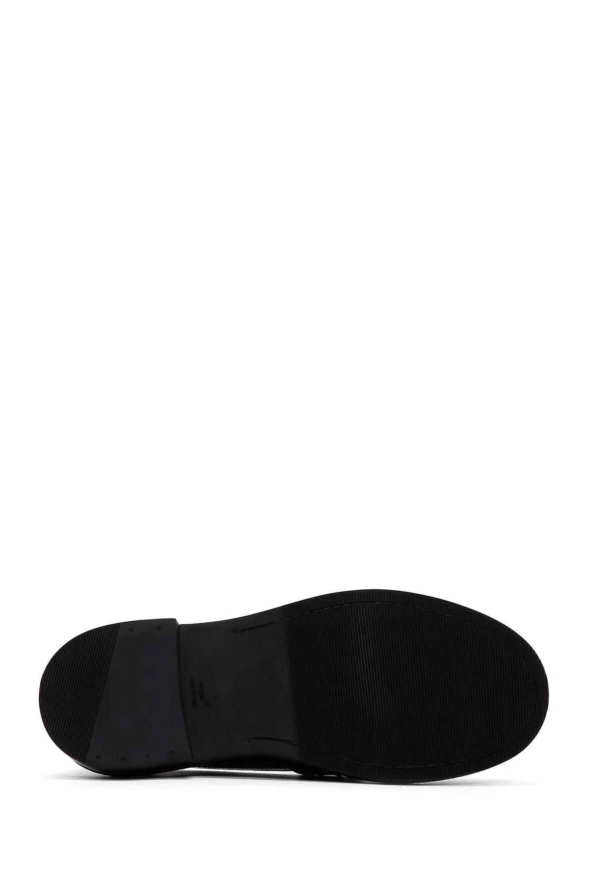 Kadın Siyah Deri Maskülen Casual Loafer - Image 4