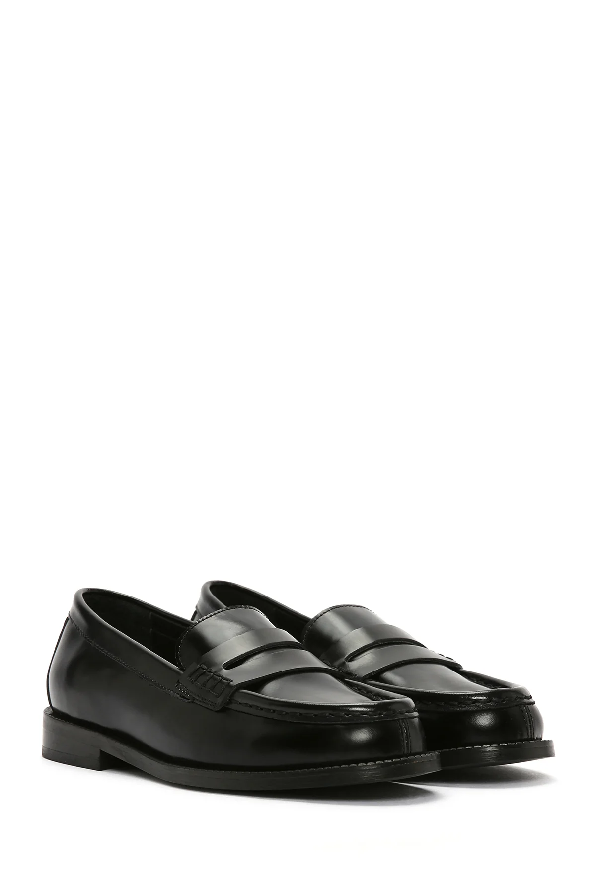Kadın Siyah Deri Maskülen Loafer - Image 3