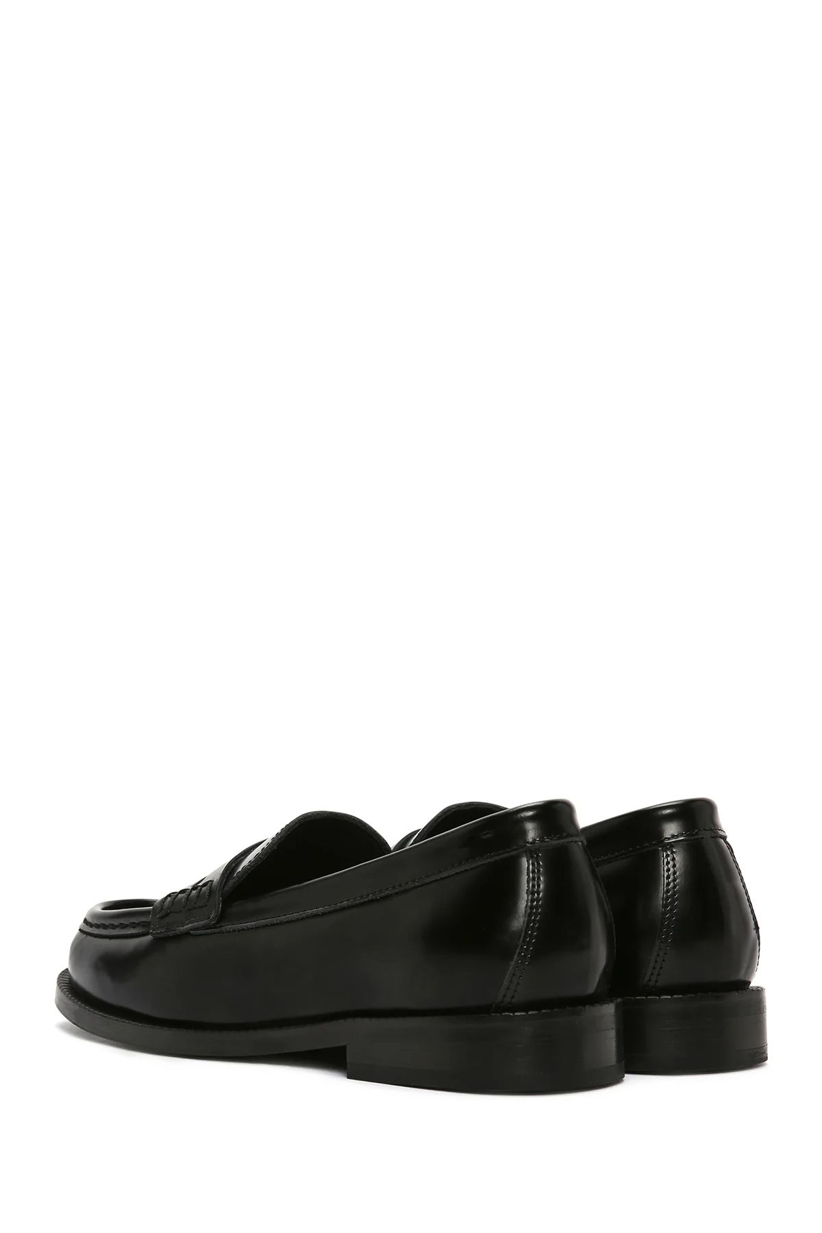 Kadın Siyah Deri Maskülen Loafer - Image 5
