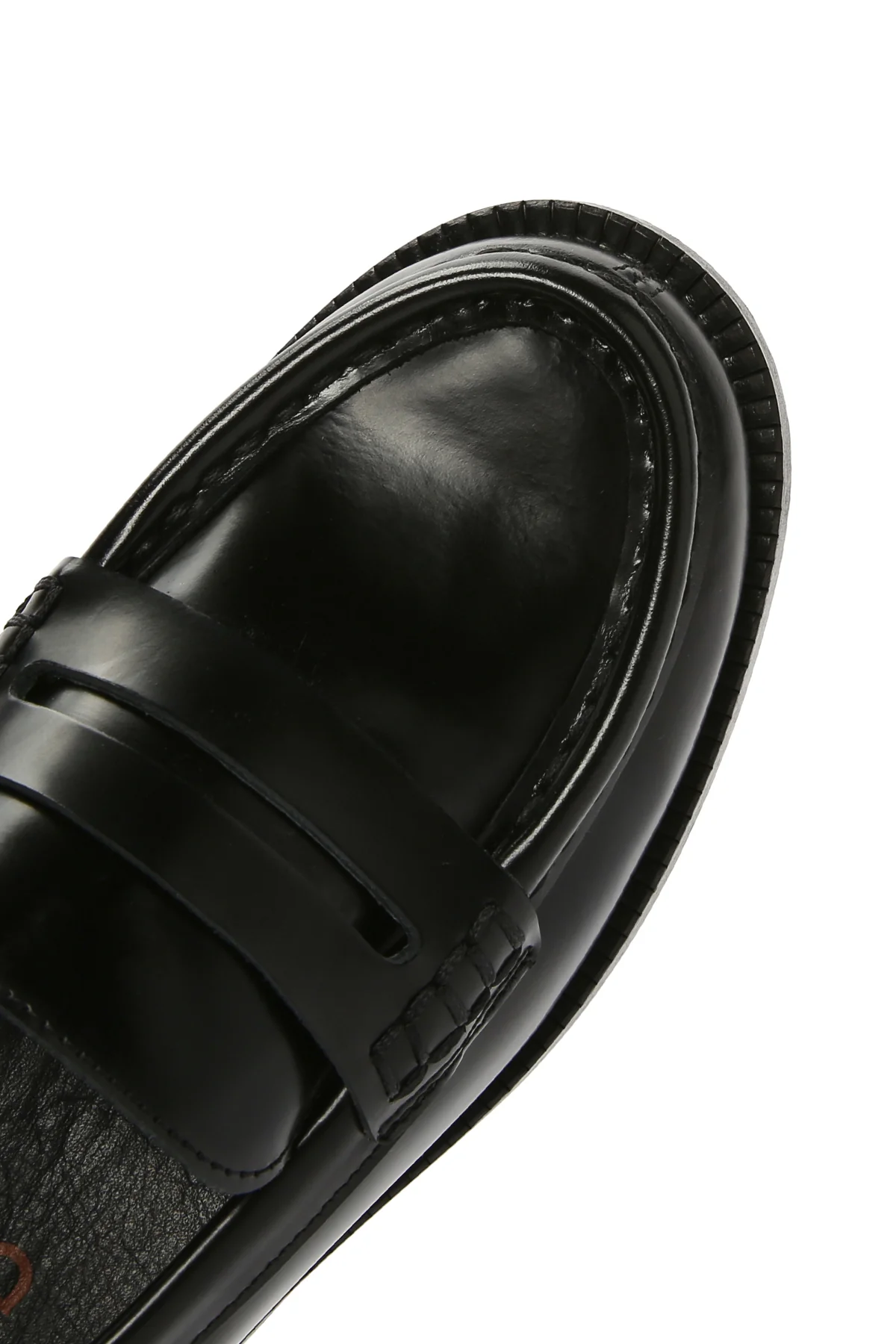 Kadın Siyah Deri Maskülen Loafer - Image 8