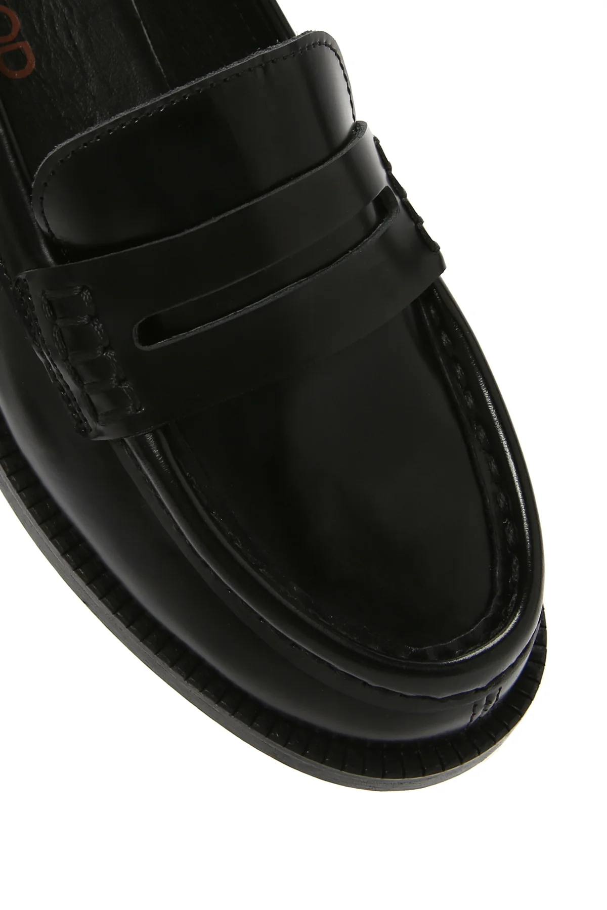 Kadın Siyah Deri Maskülen Loafer - Image 9