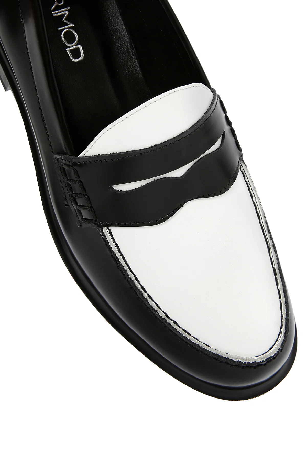 Kadın Siyah Deri Maskülen Loafer - Image 11