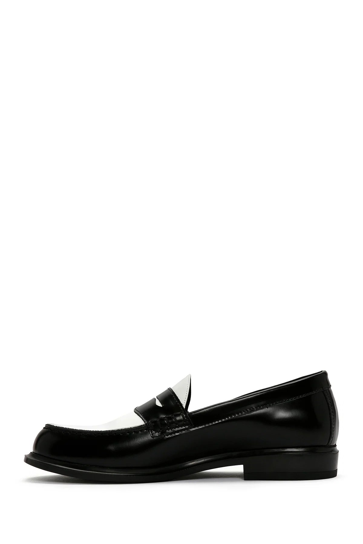 Kadın Siyah Deri Maskülen Loafer - Image 2