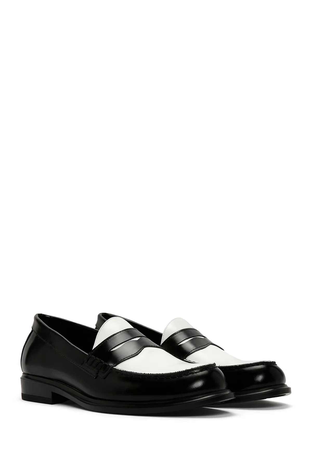 Kadın Siyah Deri Maskülen Loafer - Image 3