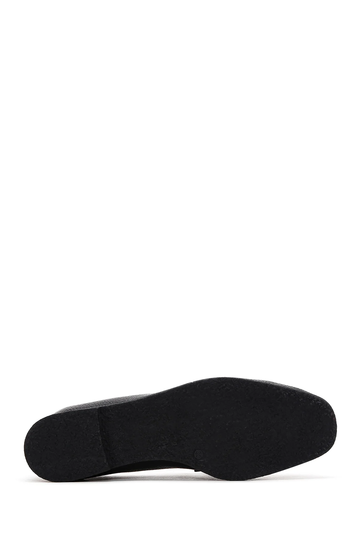 Kadın Siyah Deri Maskülen Loafer - Image 4