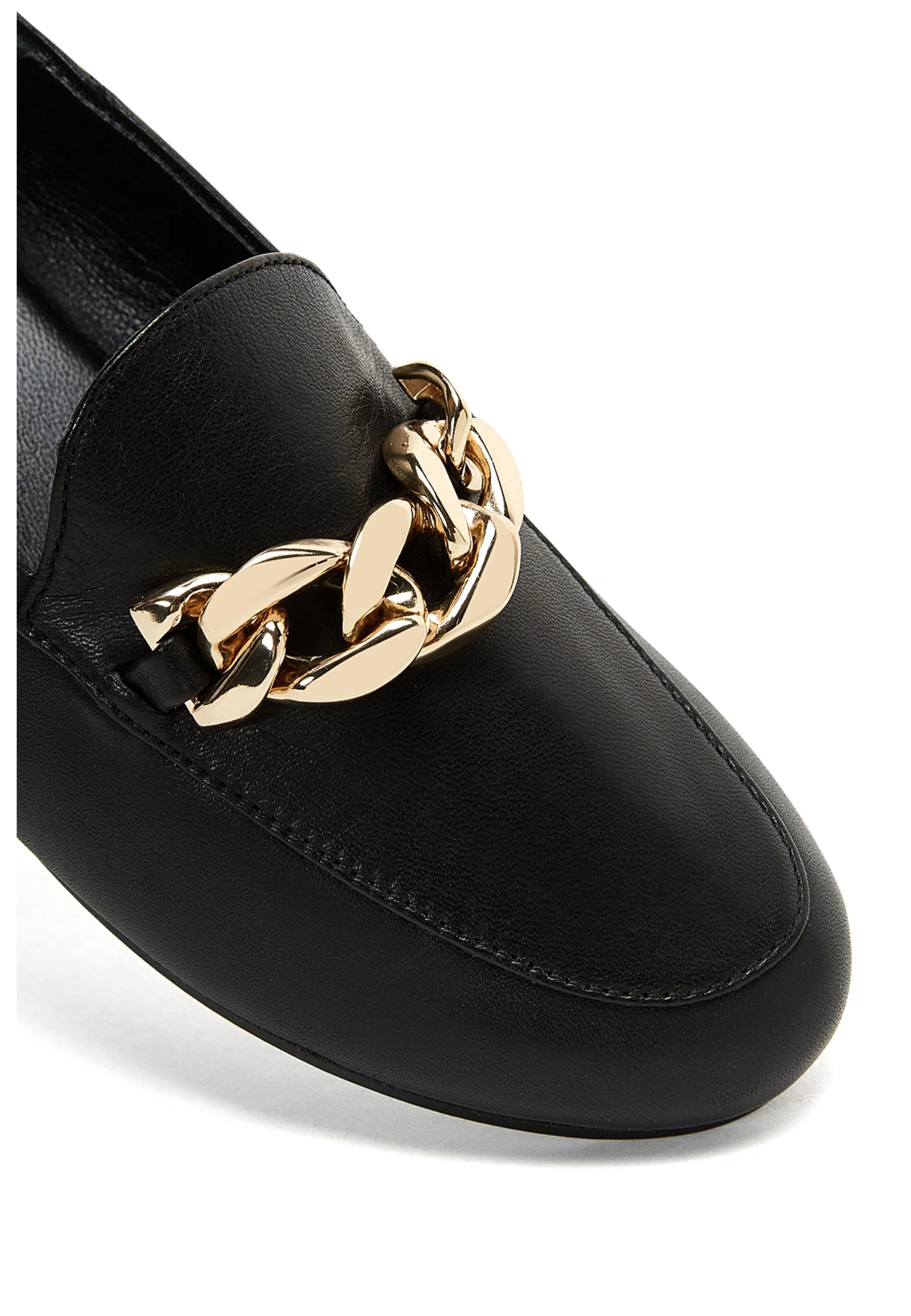 Kadın Siyah Deri Maskülen Loafer - Image 8
