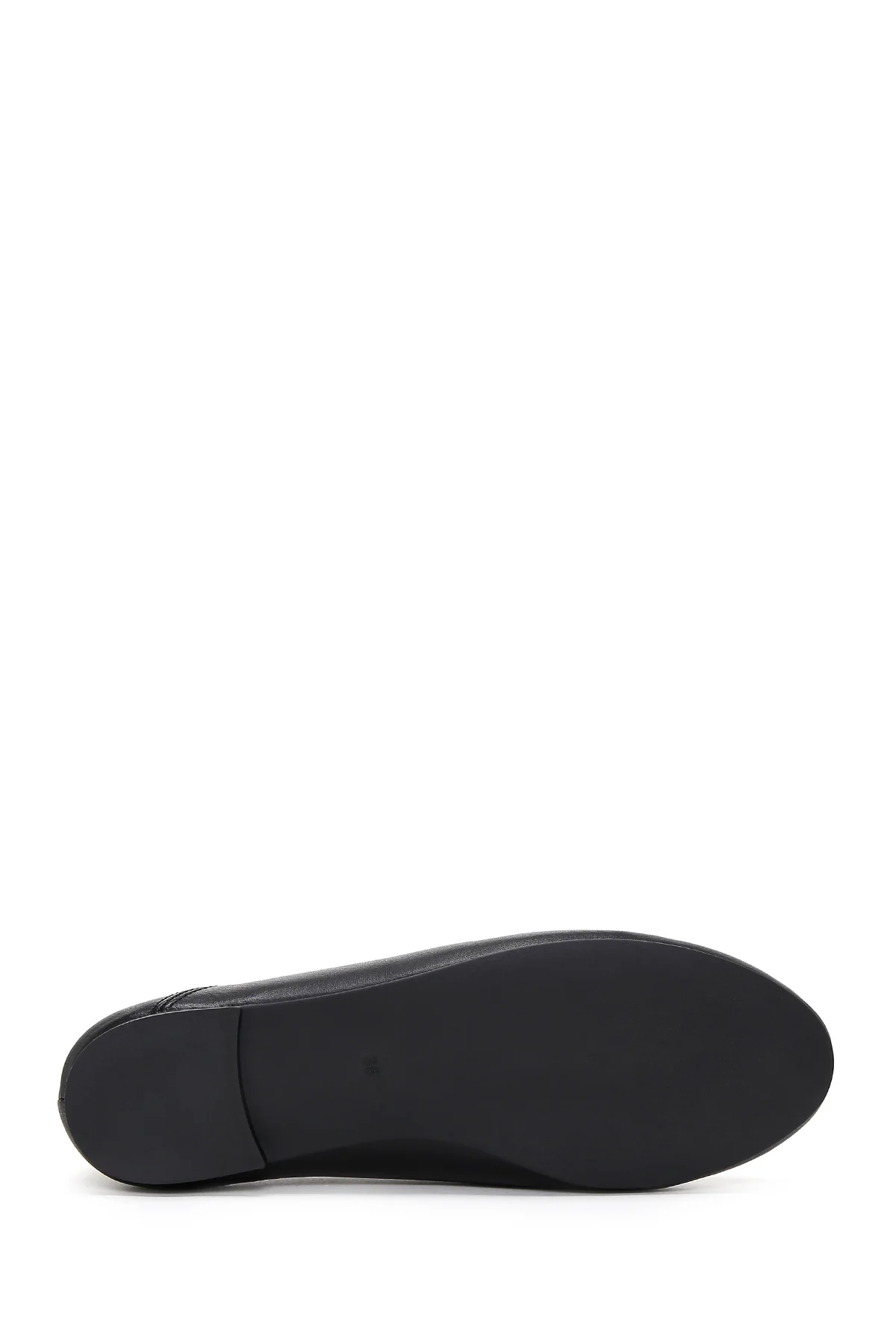 Kadın Siyah Deri Maskülen Loafer - Image 4