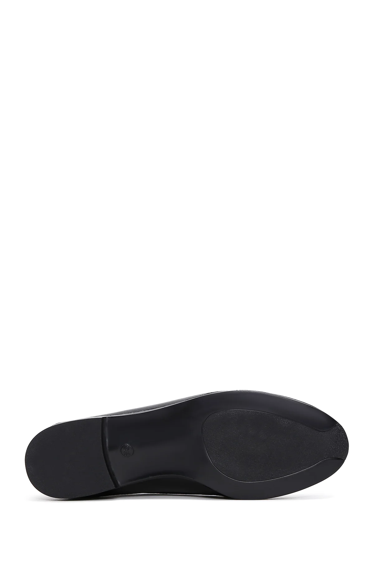 Kadın Siyah Deri Maskülen Loafer - Image 4