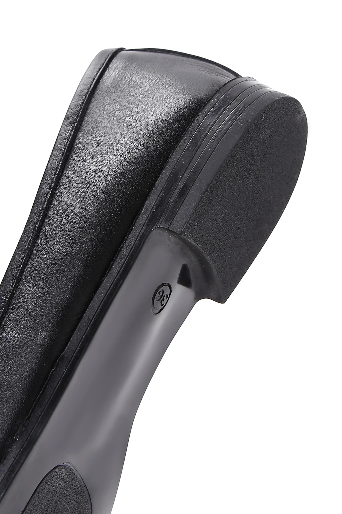 Kadın Siyah Deri Maskülen Loafer - Image 8