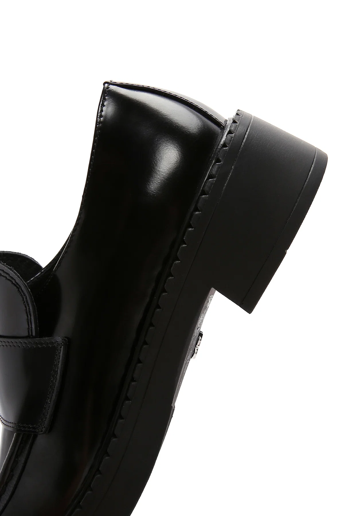 Kadın Siyah Deri Maskülen Loafer - Image 7