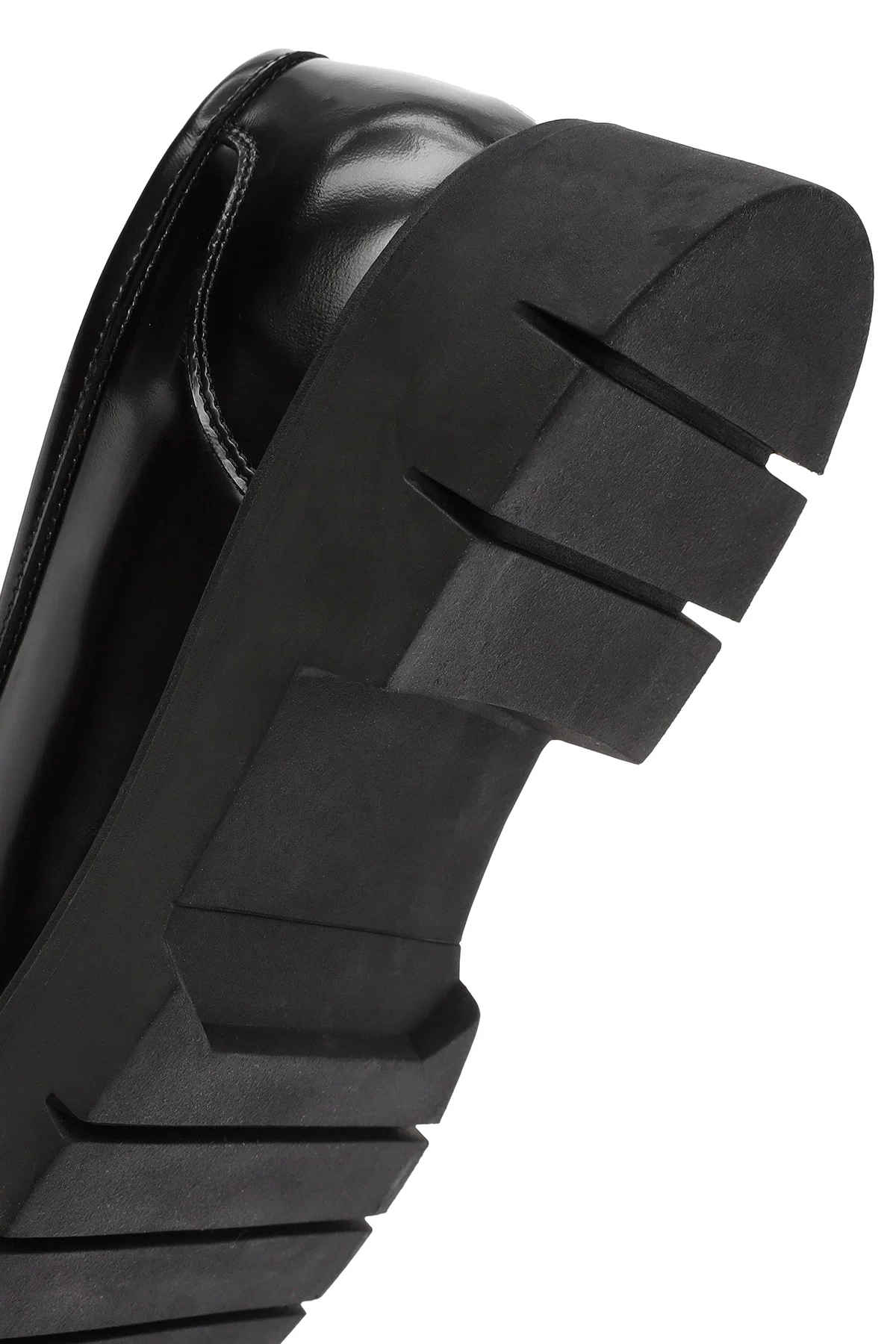 Kadın Siyah Deri Maskülen Loafer - Image 8