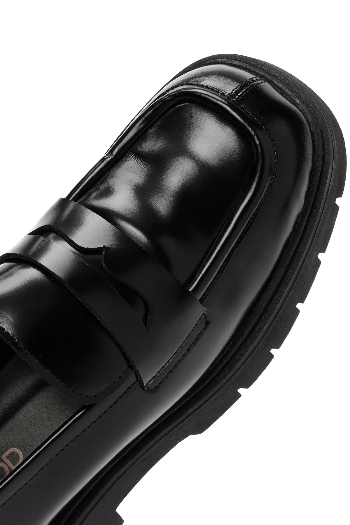 Kadın Siyah Deri Maskülen Loafer - Image 9