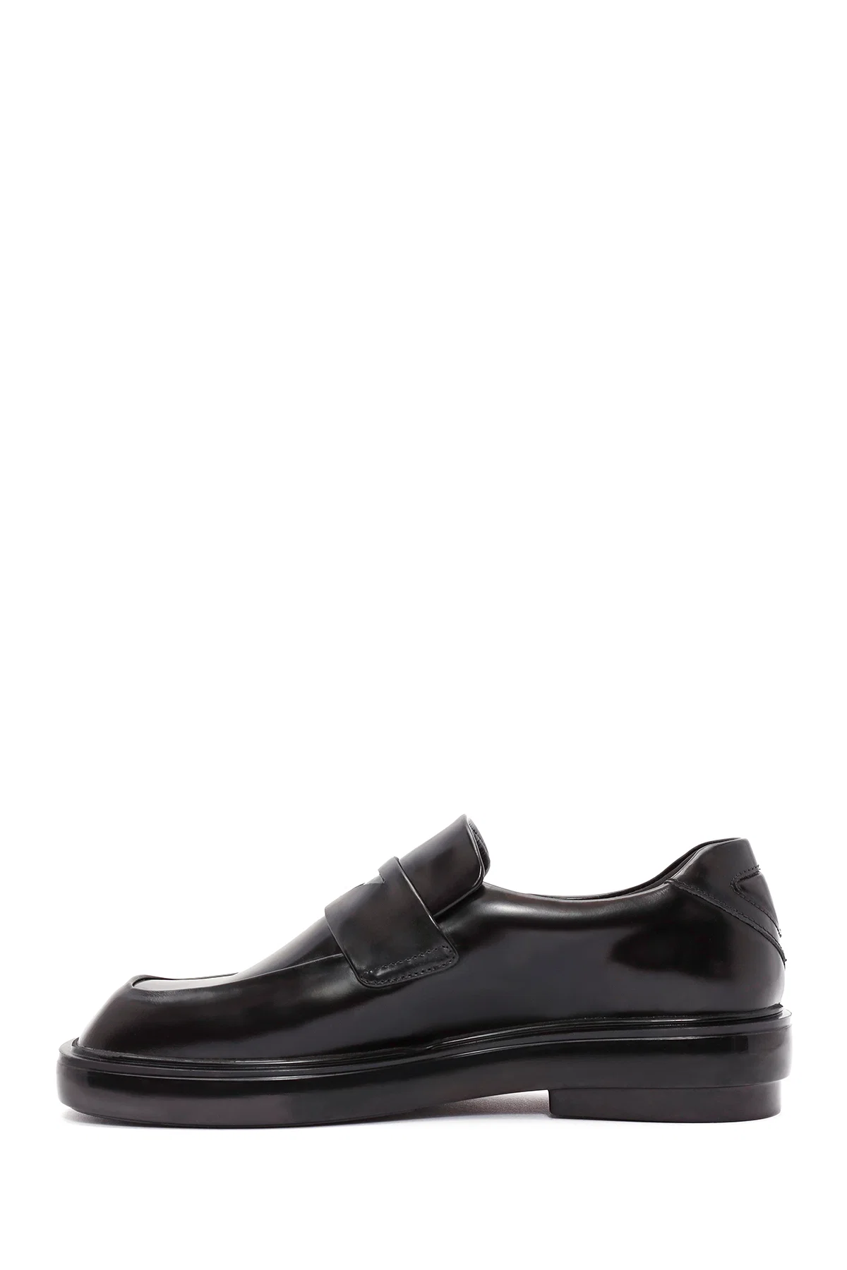 Kadın Siyah Deri Maskülen Loafer - Image 2