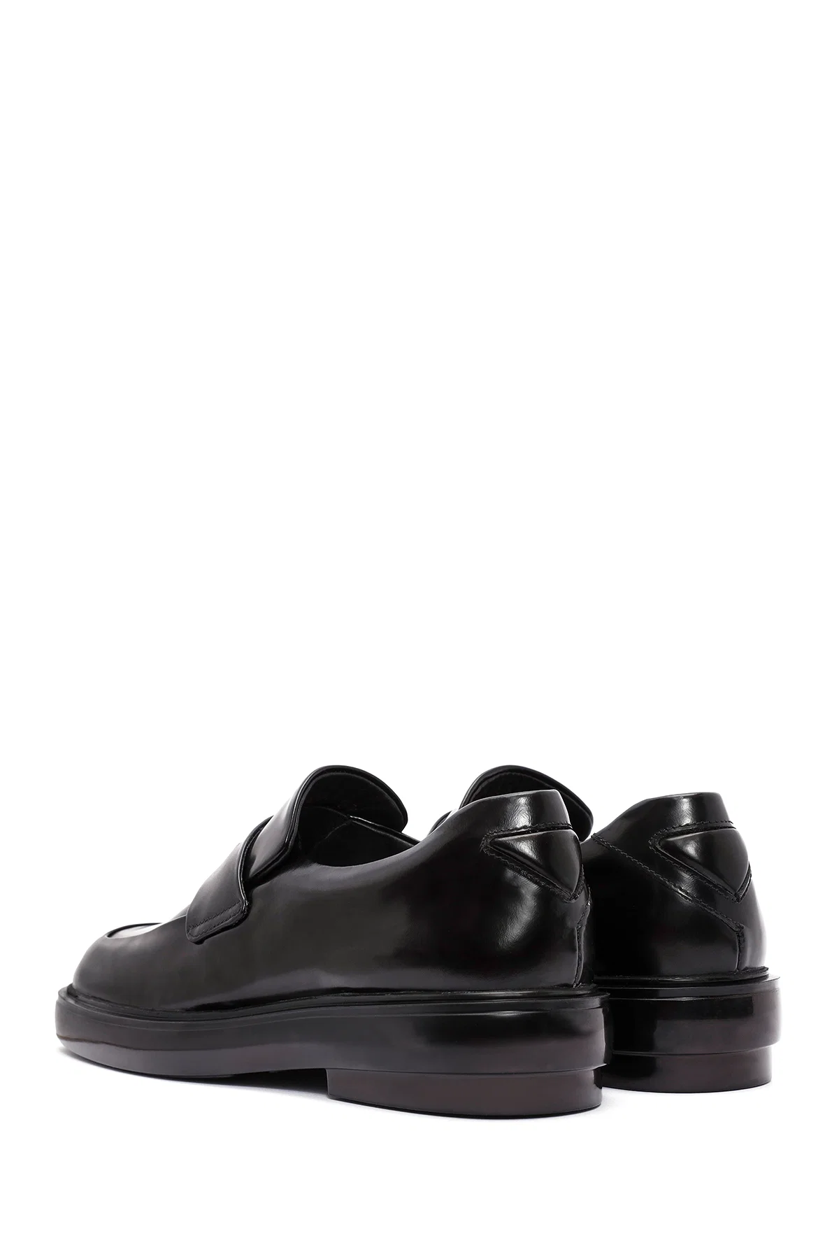 Kadın Siyah Deri Maskülen Loafer - Image 5