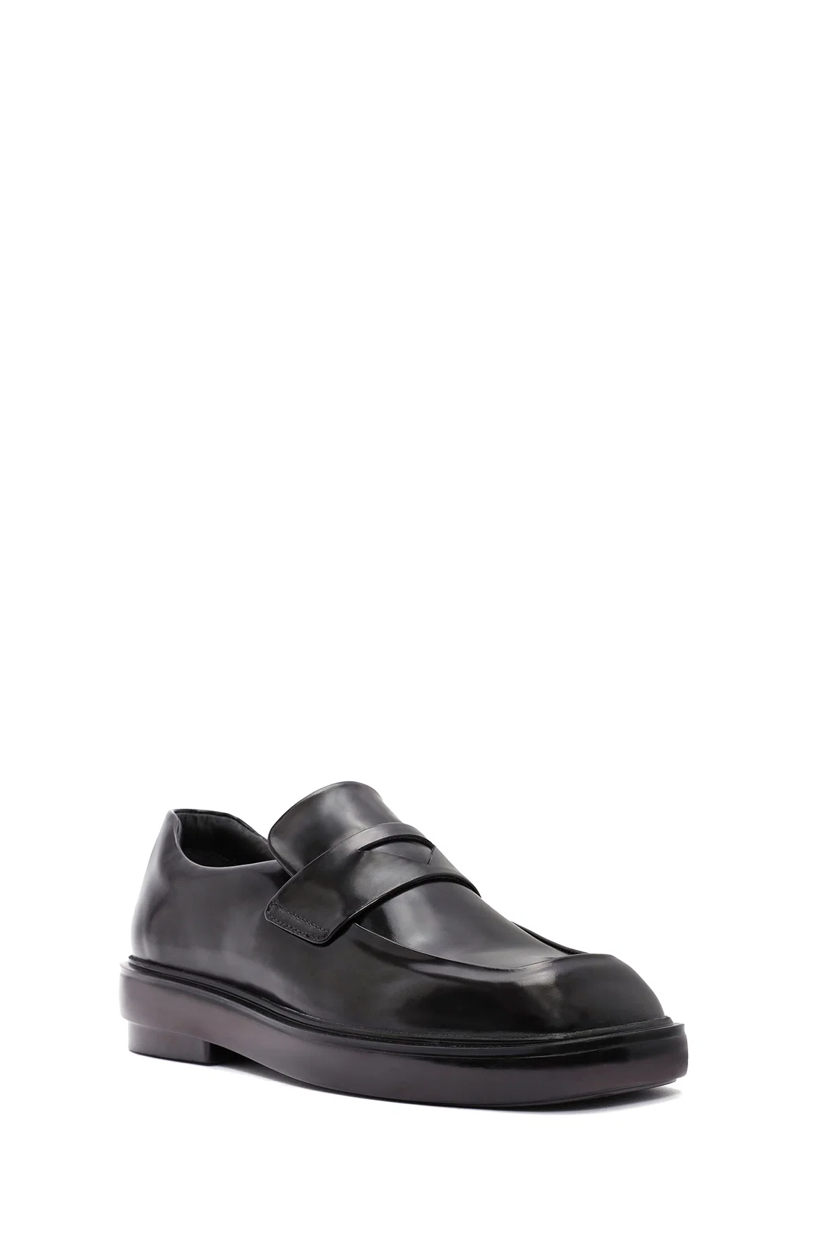 Kadın Siyah Deri Maskülen Loafer - Image 6