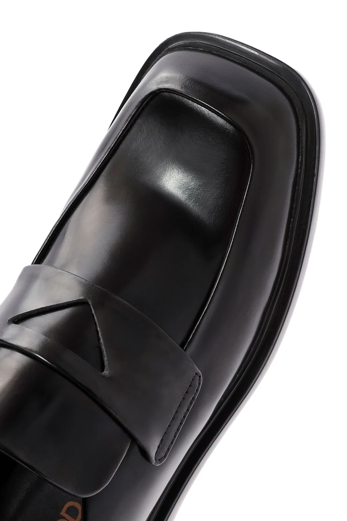 Kadın Siyah Deri Maskülen Loafer - Image 9