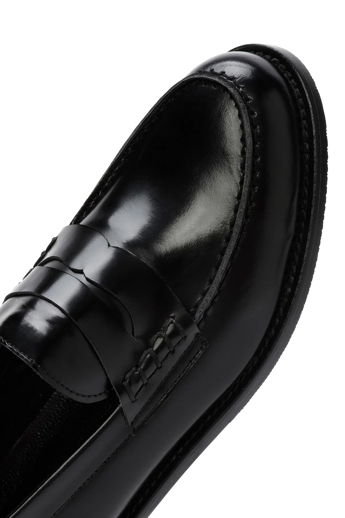 Kadın Siyah Deri Maskülen Loafer - Image 9