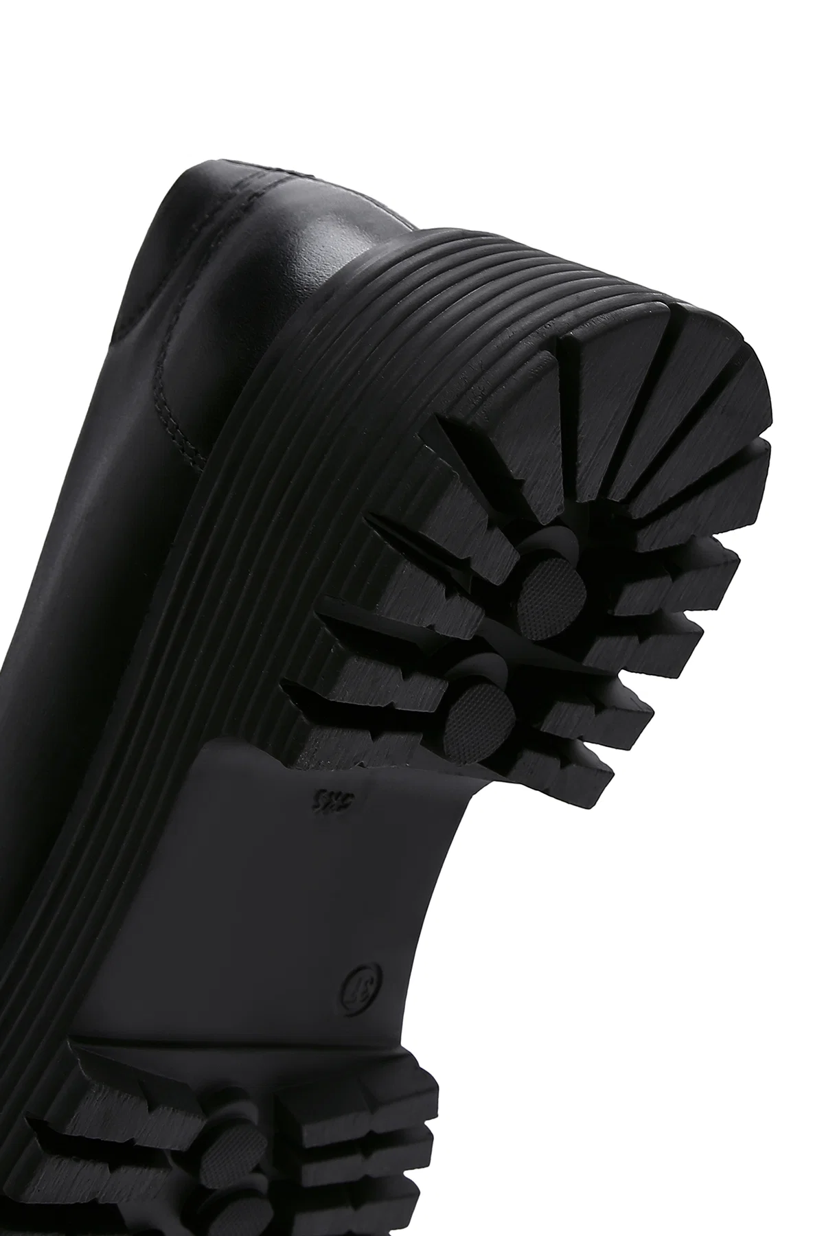 Kadın Siyah Deri Maskülen Loafer - Image 7