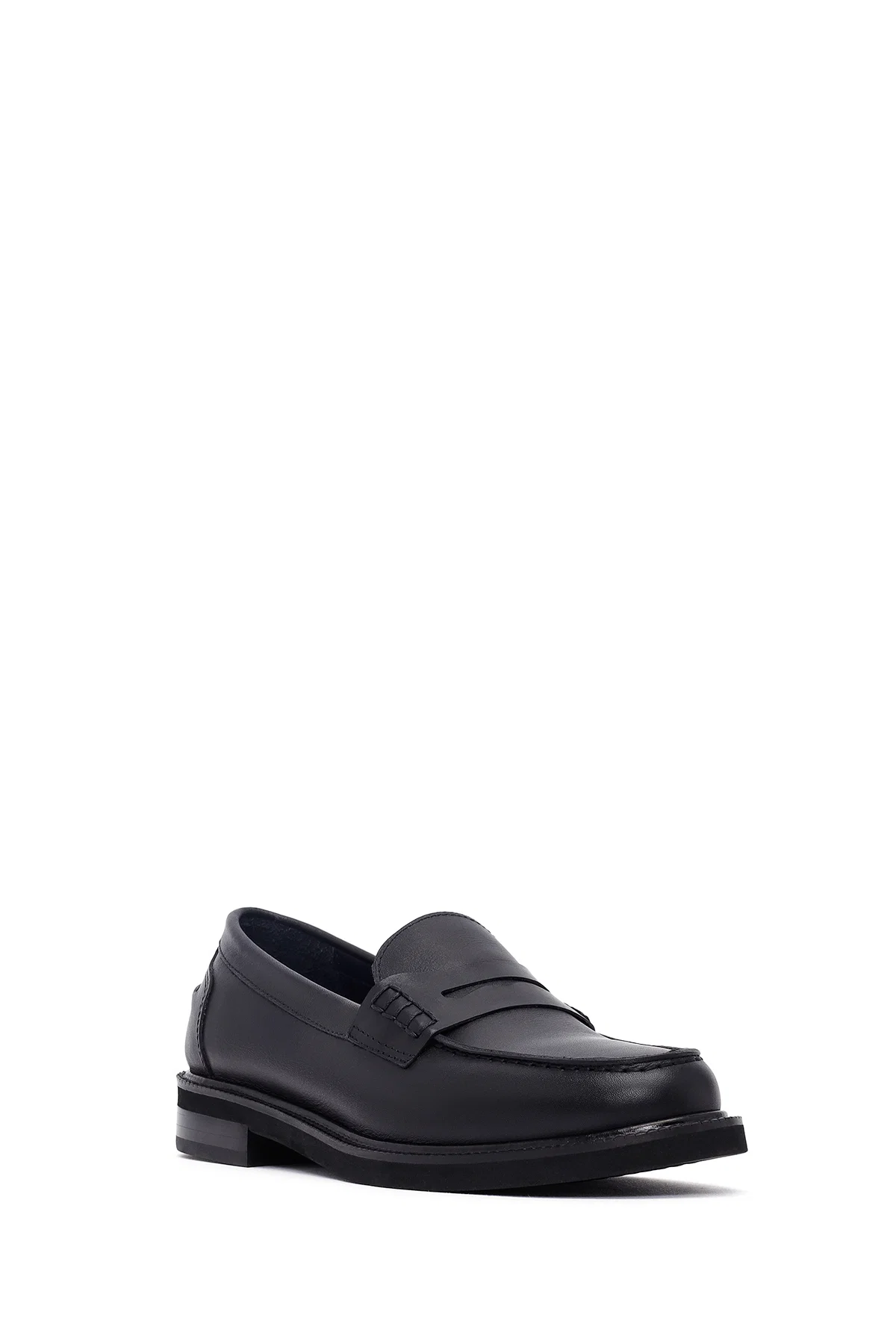 Kadın Siyah Deri Maskülen Loafer - Image 6