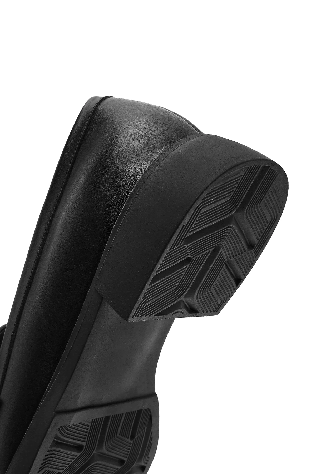 Kadın Siyah Deri Maskülen Loafer - Image 8
