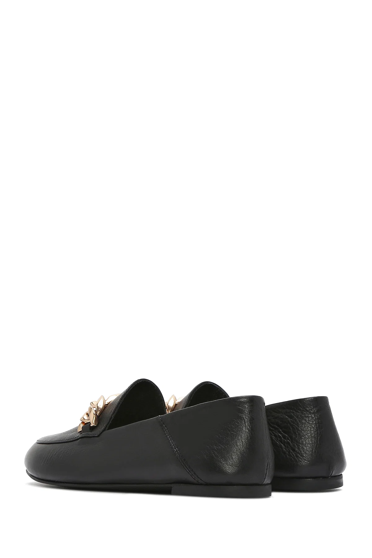 Kadın Siyah Deri Maskülen Loafer - Image 5
