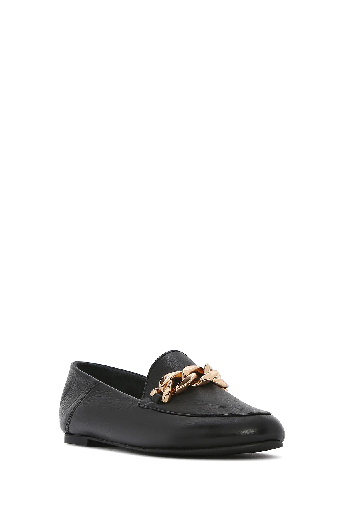 Kadın Siyah Deri Maskülen Loafer - Image 6