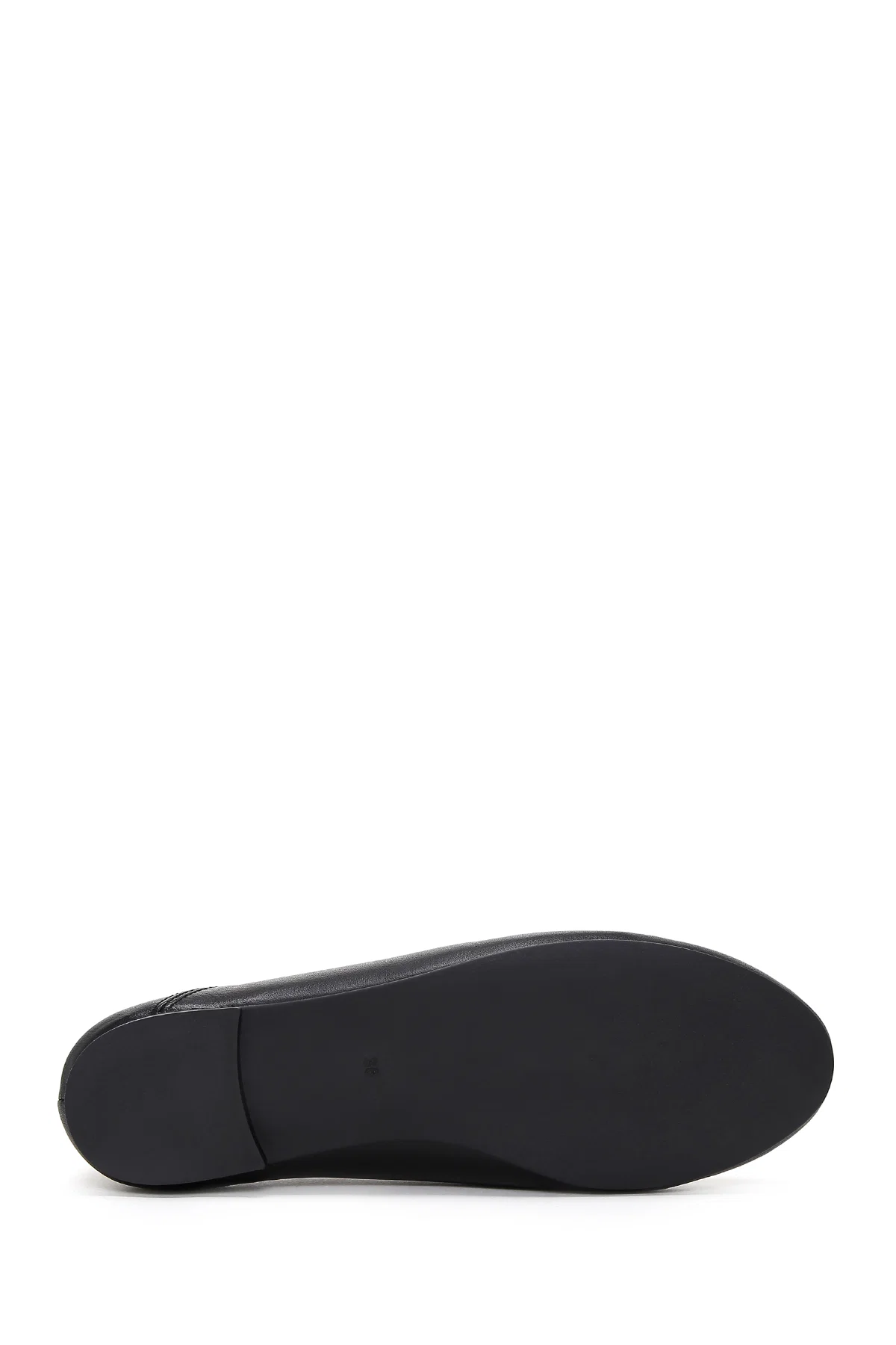 Kadın Siyah Deri Maskülen Loafer - Image 4
