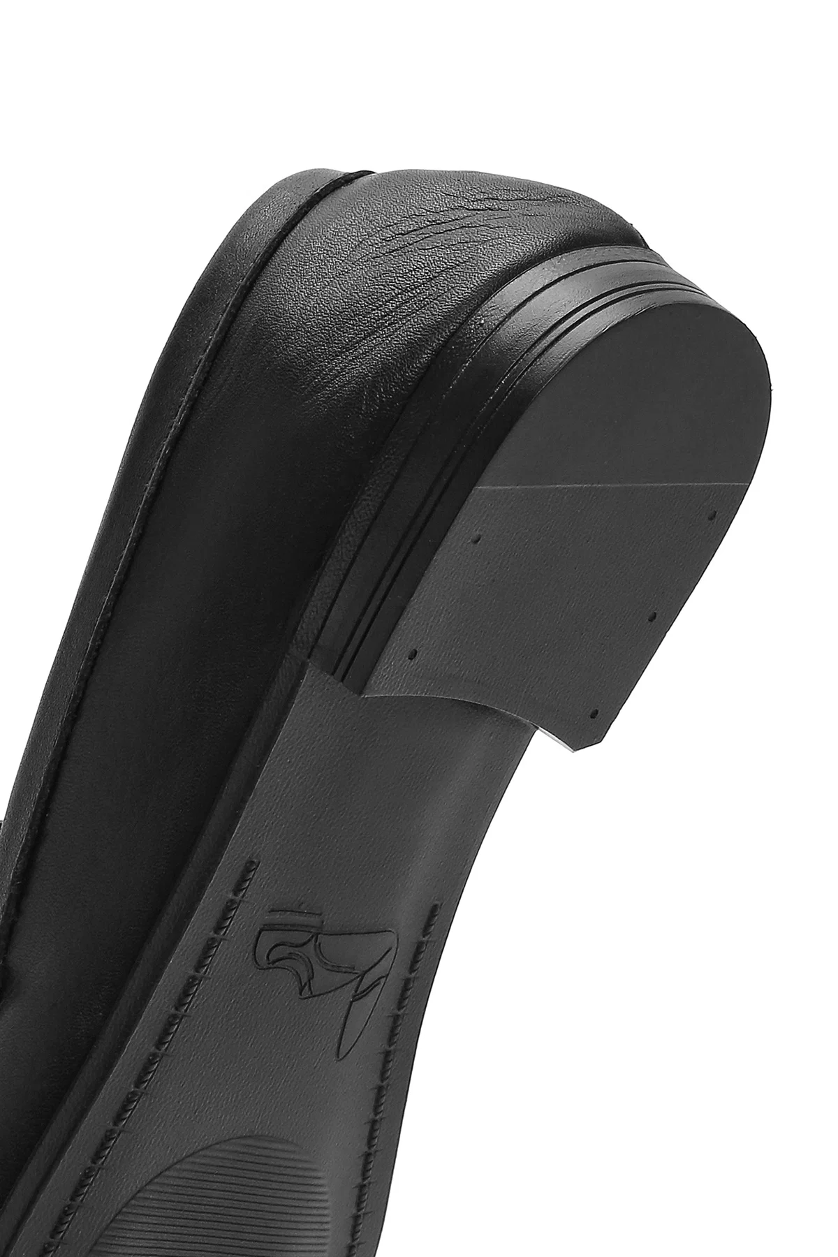 Kadın Siyah Deri Maskülen Loafer - Image 10