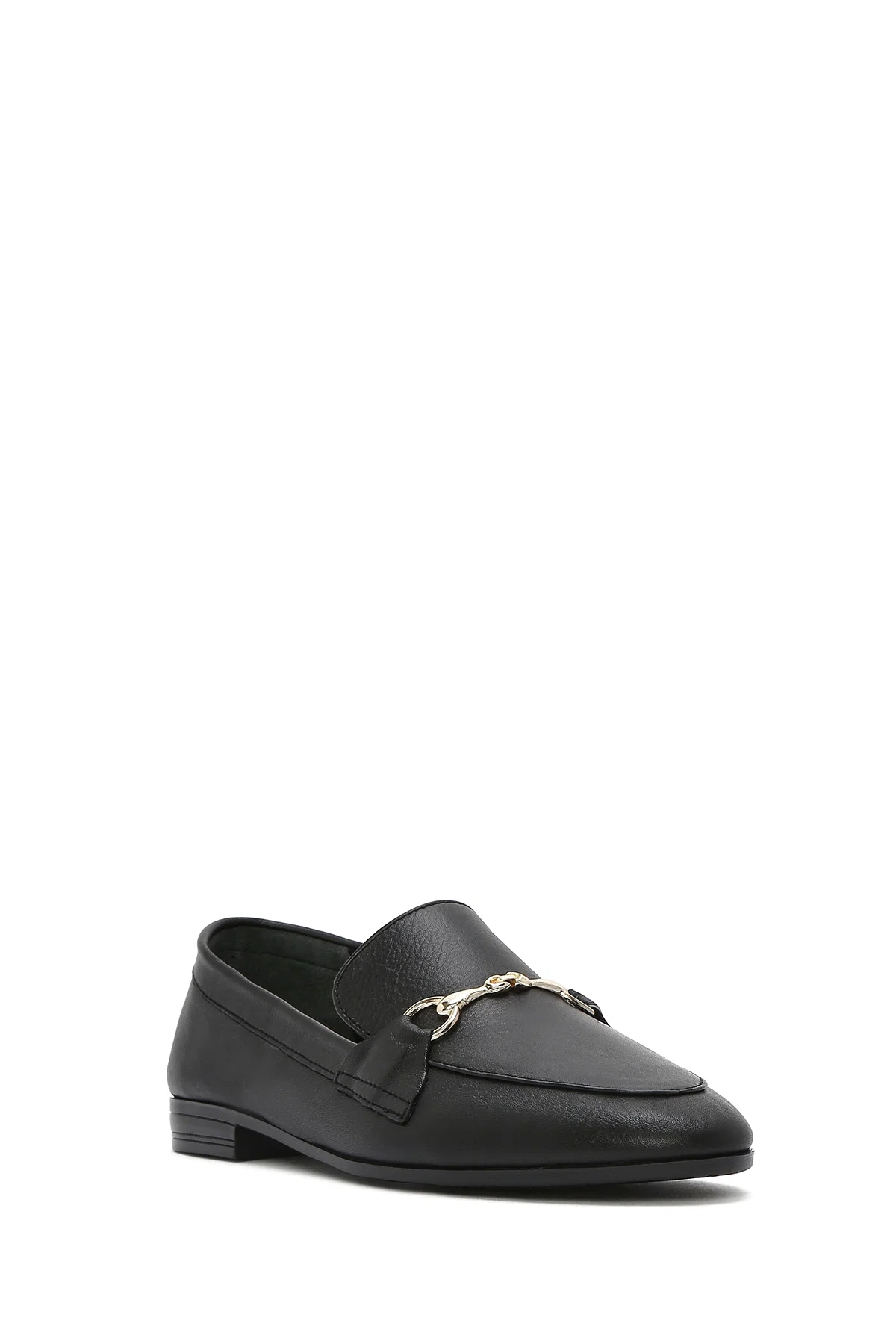 Kadın Siyah Deri Maskülen Loafer - Image 6