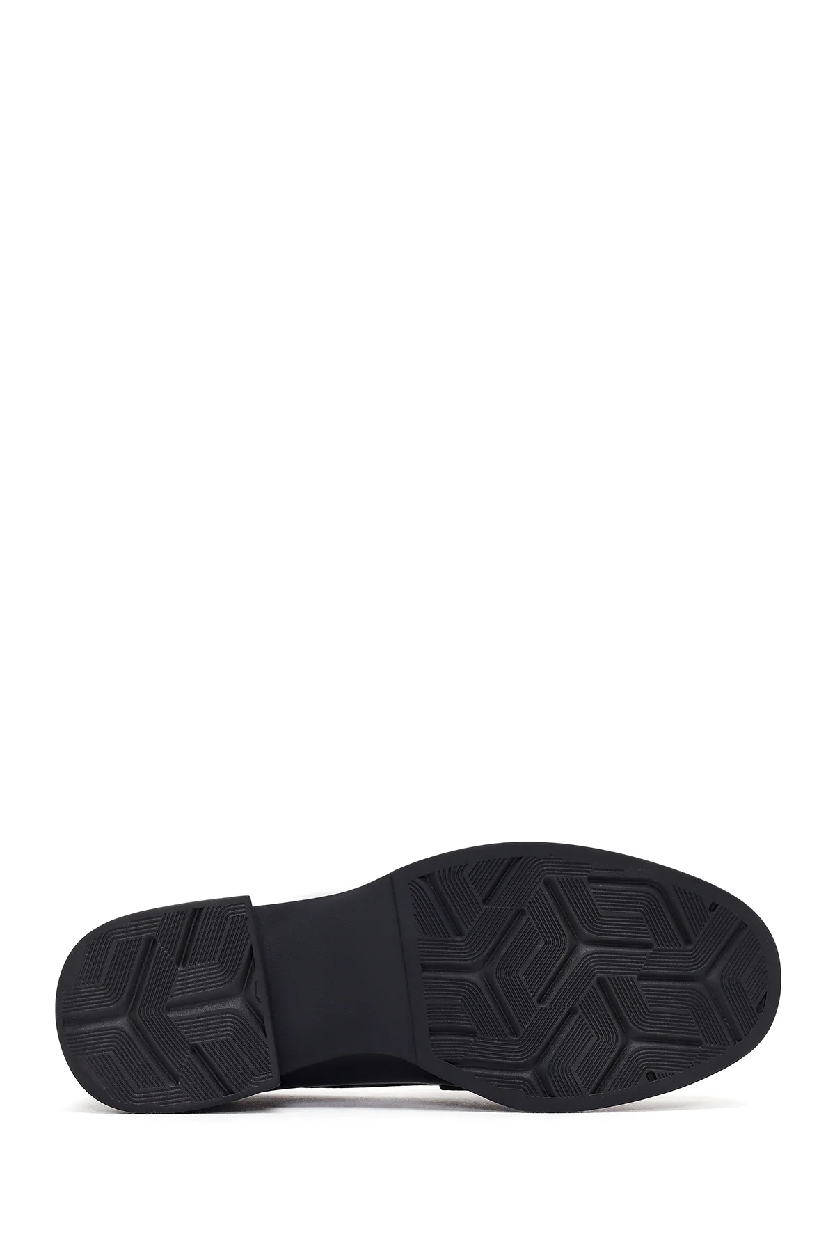 Kadın Siyah Deri Maskülen Loafer - Image 5