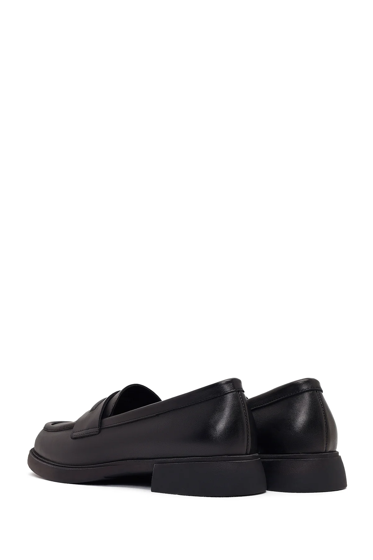 Kadın Siyah Deri Maskülen Loafer - Image 6