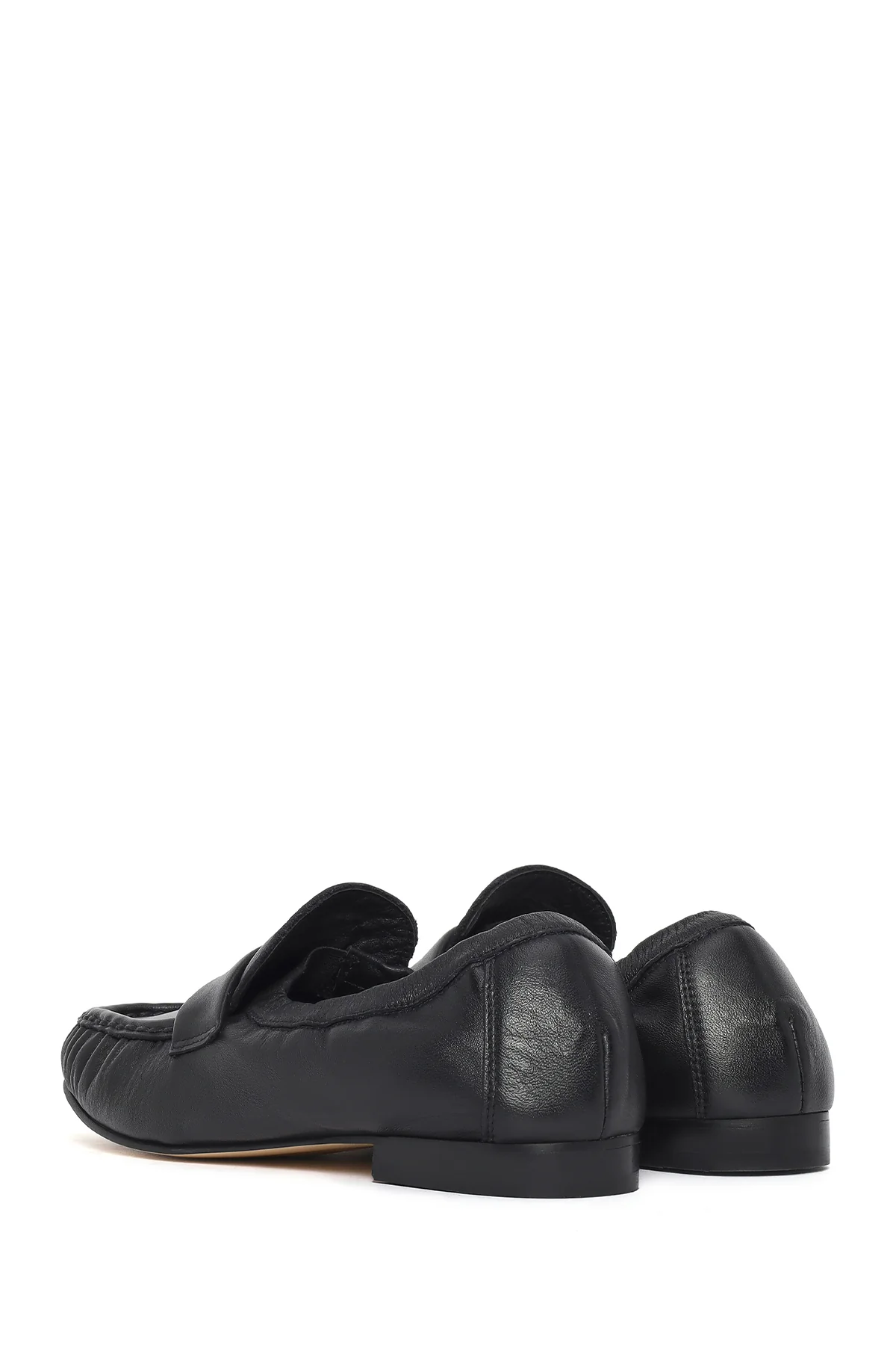Kadın Siyah Deri Maskülen Loafer - Image 6