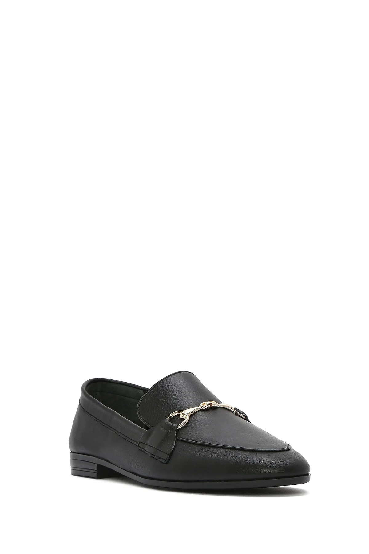 Kadın Siyah Deri Maskülen Loafer - Image 7