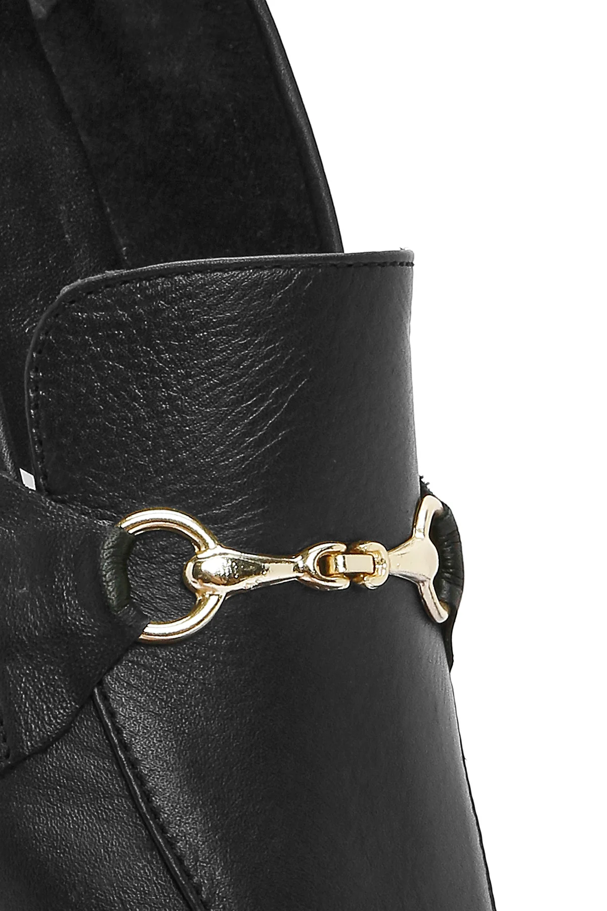Kadın Siyah Deri Maskülen Loafer - Image 9