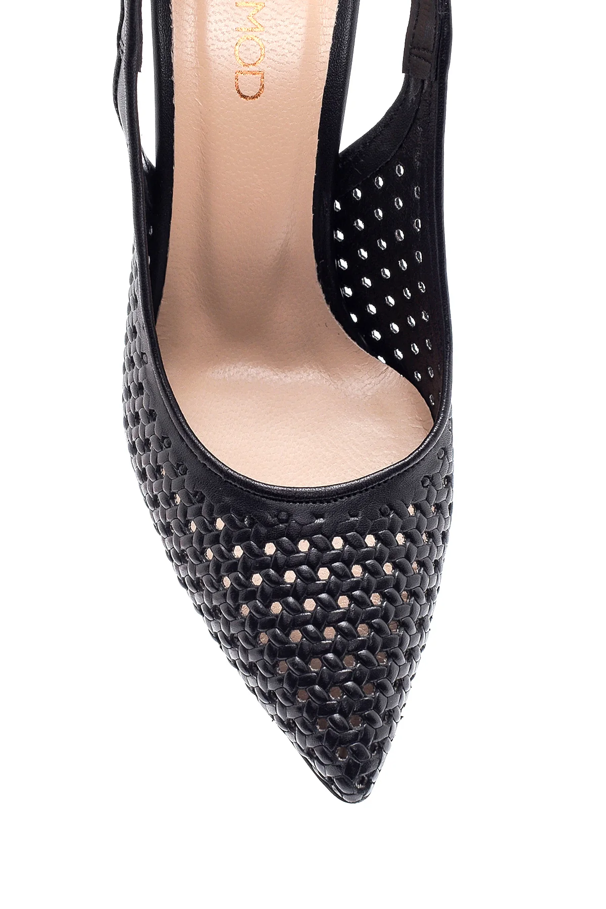 Kadın Siyah Deri Örgülü Stiletto - Image 5