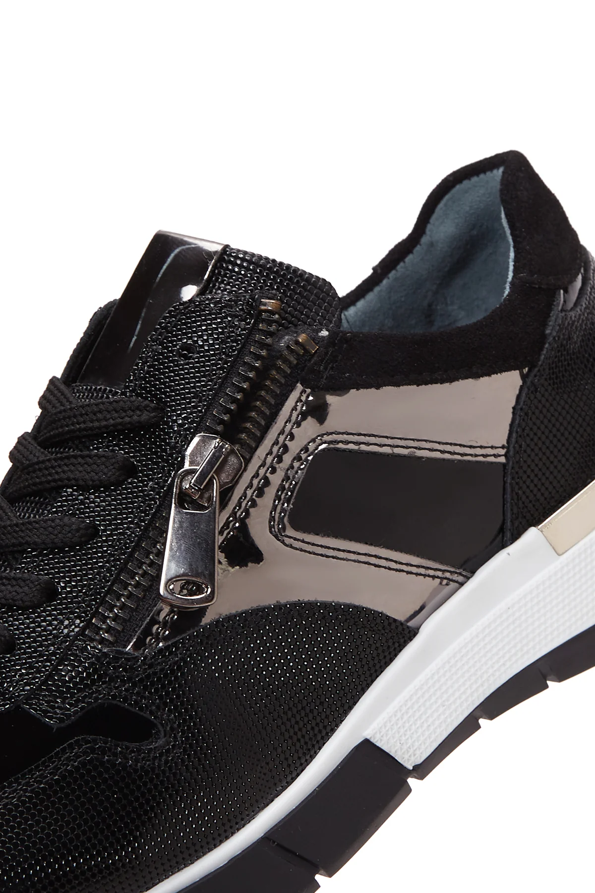 Kadın Siyah Deri Sneaker - Image 8