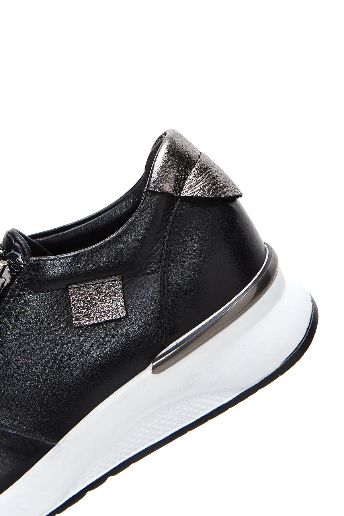 Kadın Siyah Deri Sneaker - Image 7