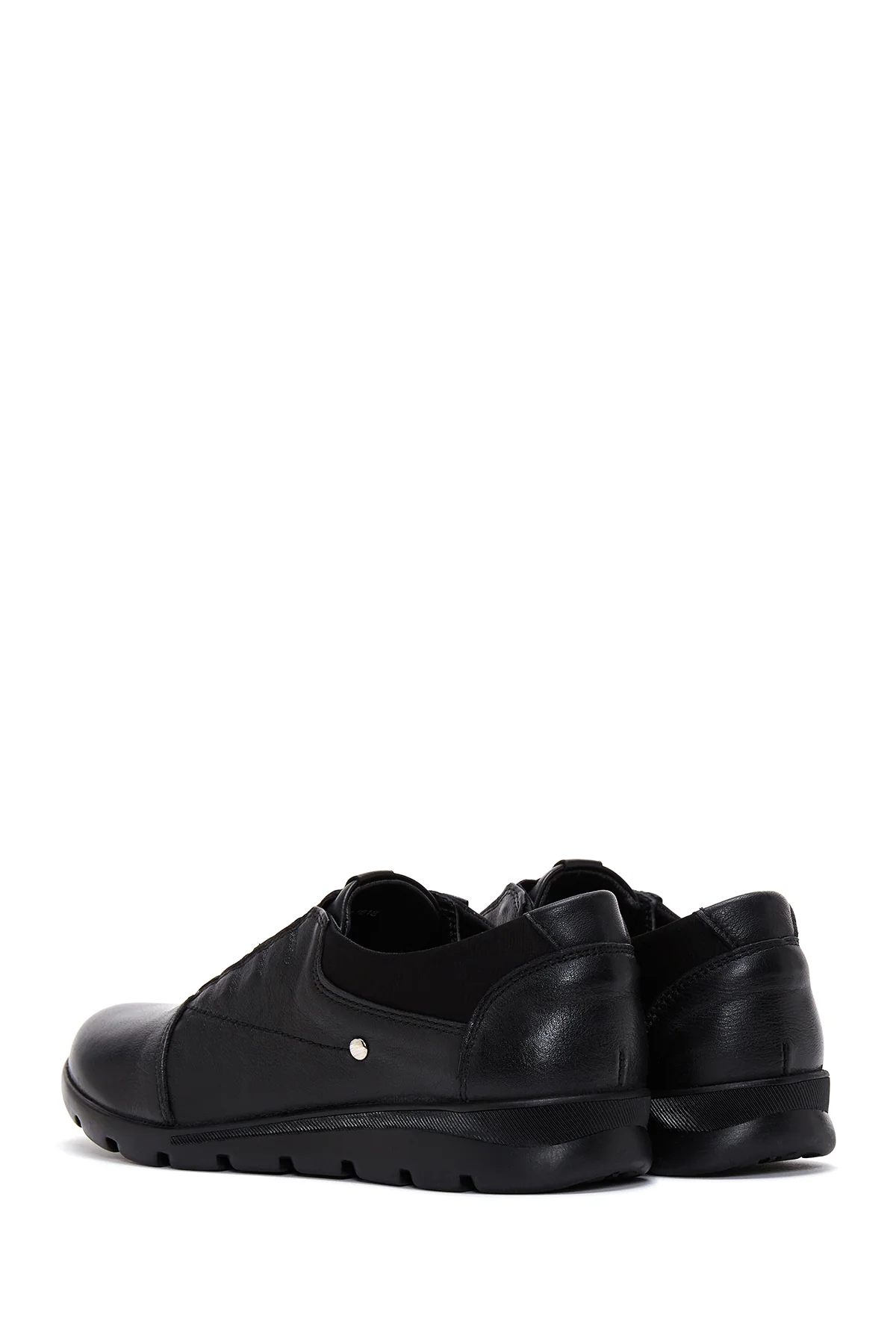Kadın Siyah Deri Sneaker - Image 5