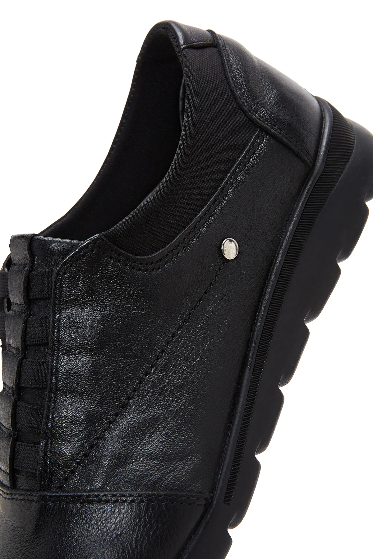 Kadın Siyah Deri Sneaker - Image 7
