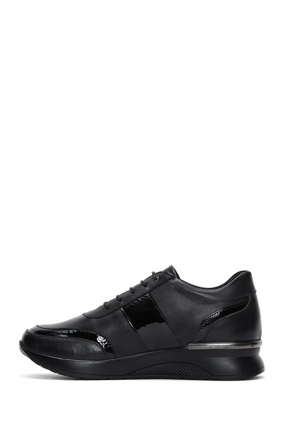 Kadın Siyah Deri Sneaker - Image 2