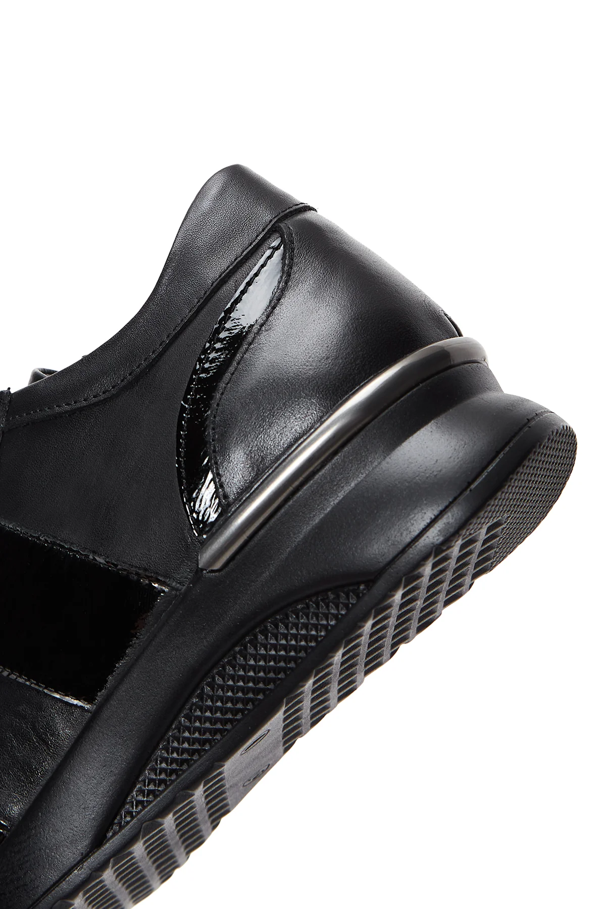 Kadın Siyah Deri Sneaker - Image 9
