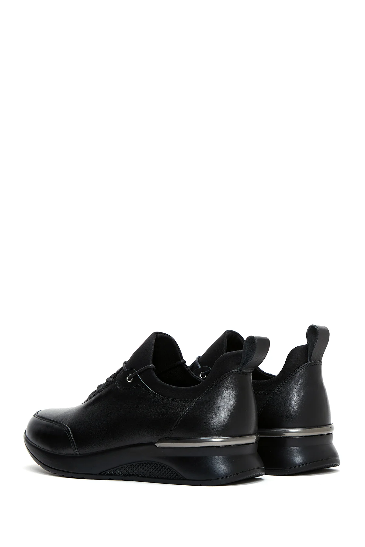 Kadın Siyah Deri Sneaker - Image 5
