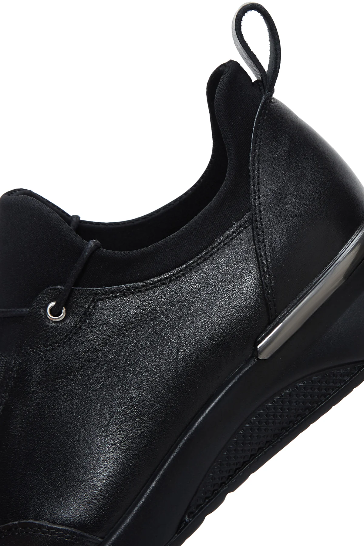 Kadın Siyah Deri Sneaker - Image 7