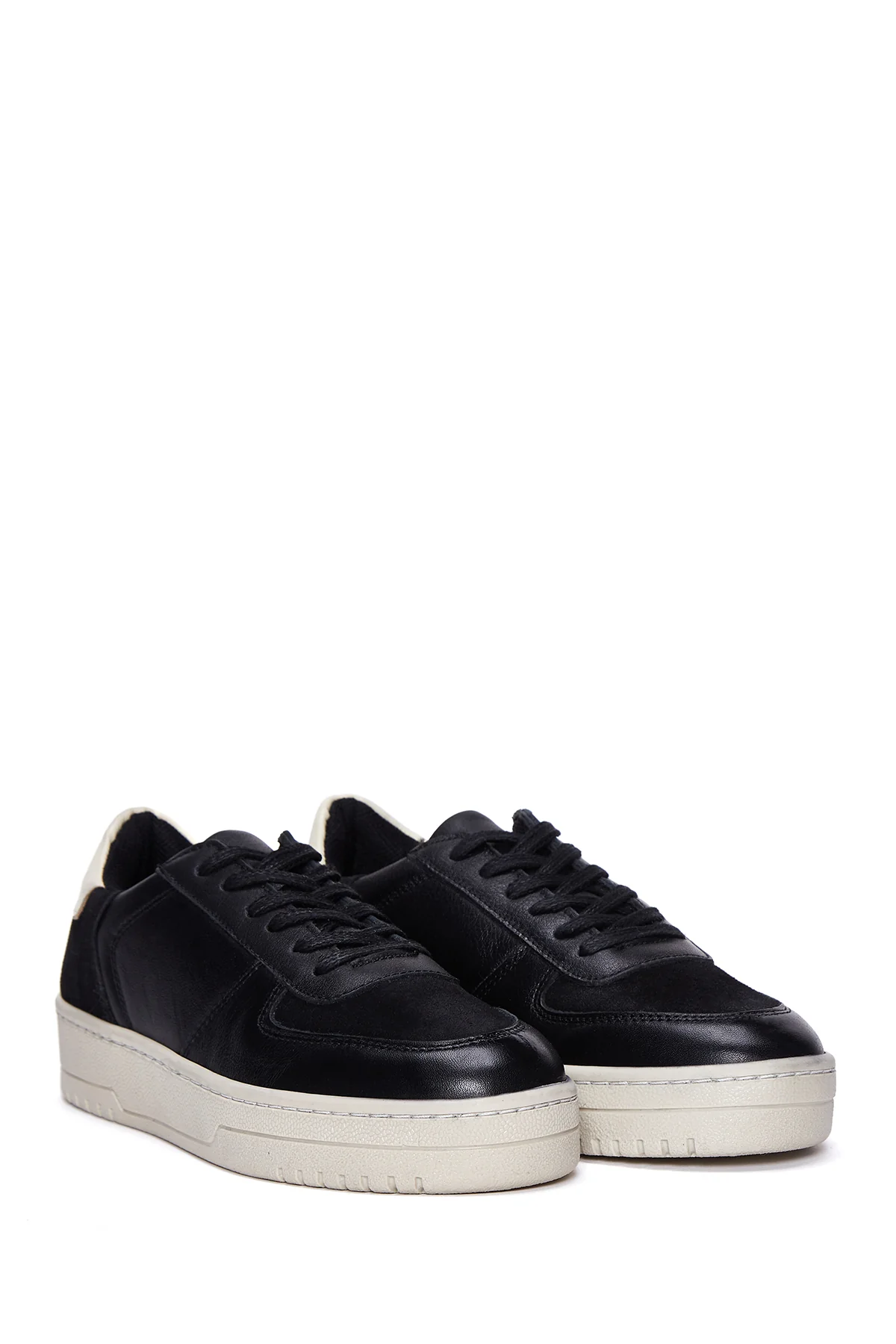 Kadın Siyah Deri Sneaker - Image 3